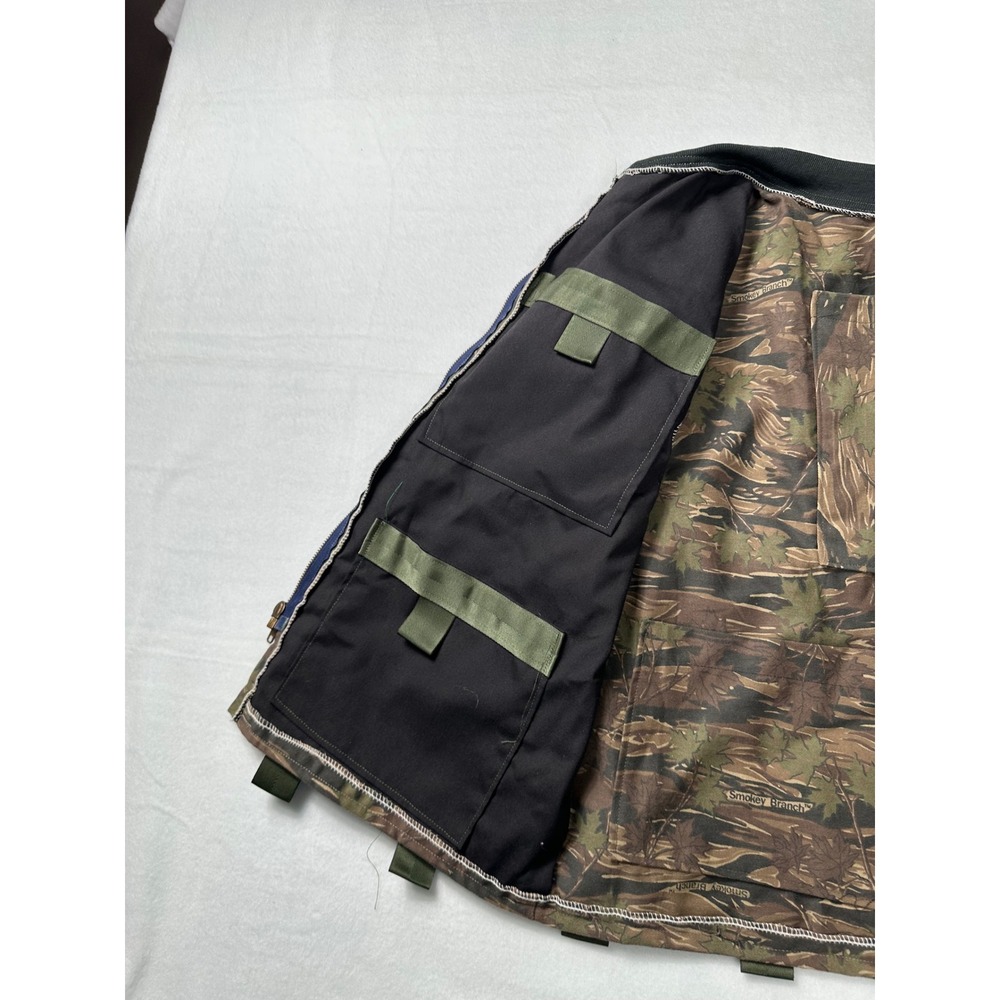 Smokey Branch Camo Cargo Utility Vest Men's Sleeveless Zip Up Pockets Hunting - Picture 9 of 12